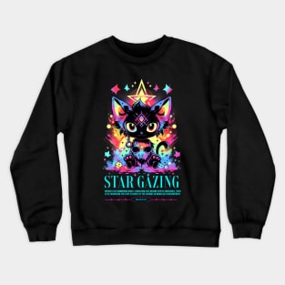Star Gazing Cat Crewneck Sweatshirt